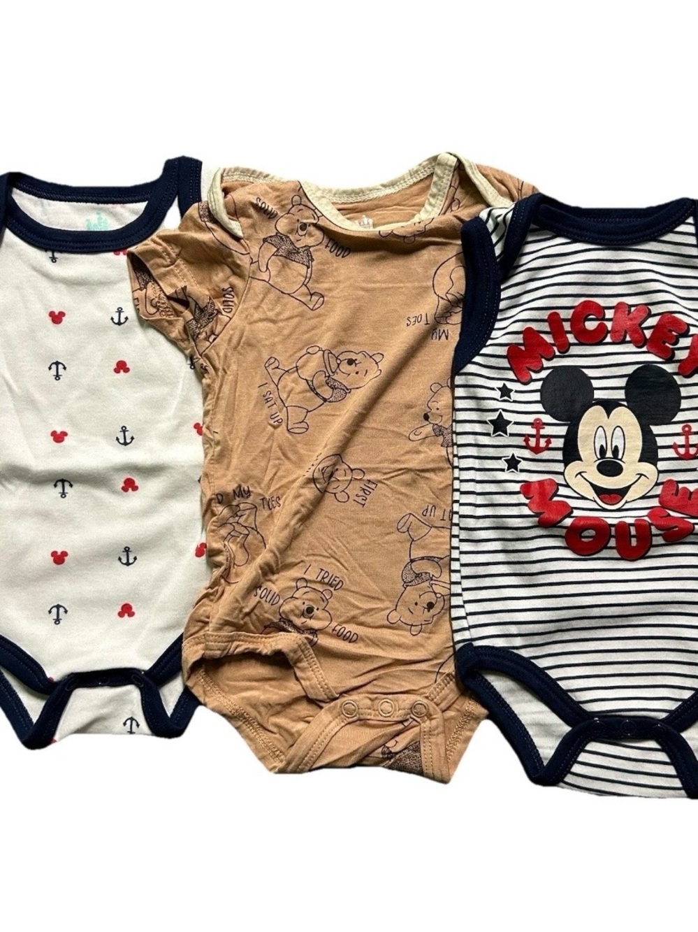 Baby Mickey Mouse Tank Top Bodysuits Pooh Bamboo Bodysuit Size 0-3 Months